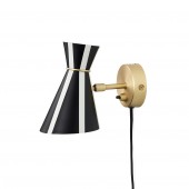 Warm Nordic Bloom wall light Black with white stripes