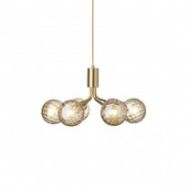 Nuura Apiales 6 Chandelier Brushed Brass/Gold Optic Glass