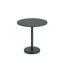 Muuto Linear Steel Café Table Round Dark Green