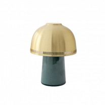 &Tradition Raku LED Portable Lamp Blue Green & Brass
