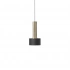 ferm LIVING Collect Pendant Disc High Brass Socket with Black Shade