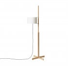 Santa & Cole TMM Floor Lamp White Shade with Beech Structure