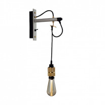 Buster + Punch Hooked Nude Wall Light - Stone & Brass with Gold Bulb