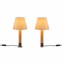 Santa & Cole Basica M1 Table Lamp Natural Ribbon with Bronze Base