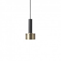 ferm LIVING Collect Pendant Disc High Black Socket with Brass Shade