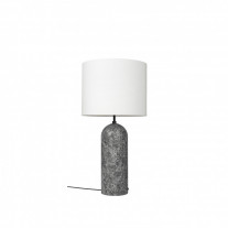 Gubi Gravity XL Floor Lamp Low White Shade/Grey Marble
