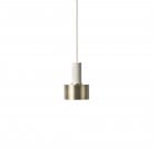 ferm LIVING Collect Pendant Disc Low Light Grey Socket with Brass Shade
