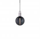 Buster + Punch Forked Glass Globe Pendant Medium Smoked Glass Steel