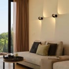 2 x Black Occhio Sento Verticale LED Wall Lights in Lounge