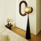 Gold Tom Dixon Mirror Ball Fat Cone LED Floor Lamp
