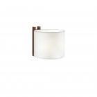 Santa & Cole TMM Corto Wall Light White Parchment Shade with Walnut Wood Structure Hard-Wired