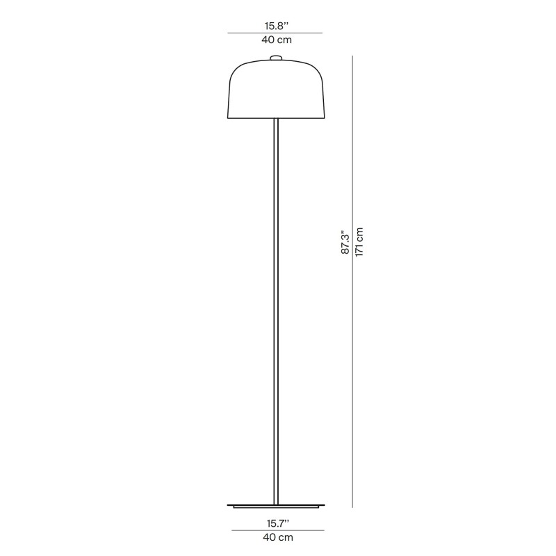 Specification image for Luceplan Zile Floor Lamp