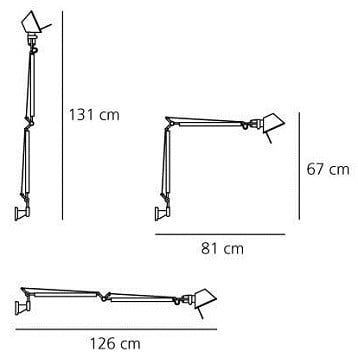Specification Image for Tolomeo Standard LED Wall Light