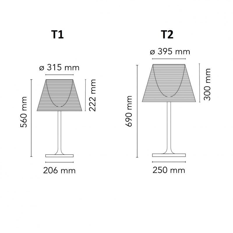 Specification image for Flos KTribe Table Lamp