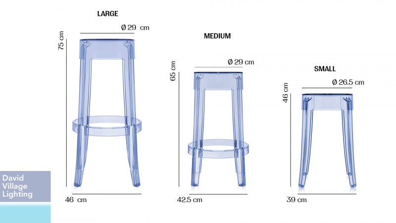 Specification image for Kartell Charles Ghost Stool