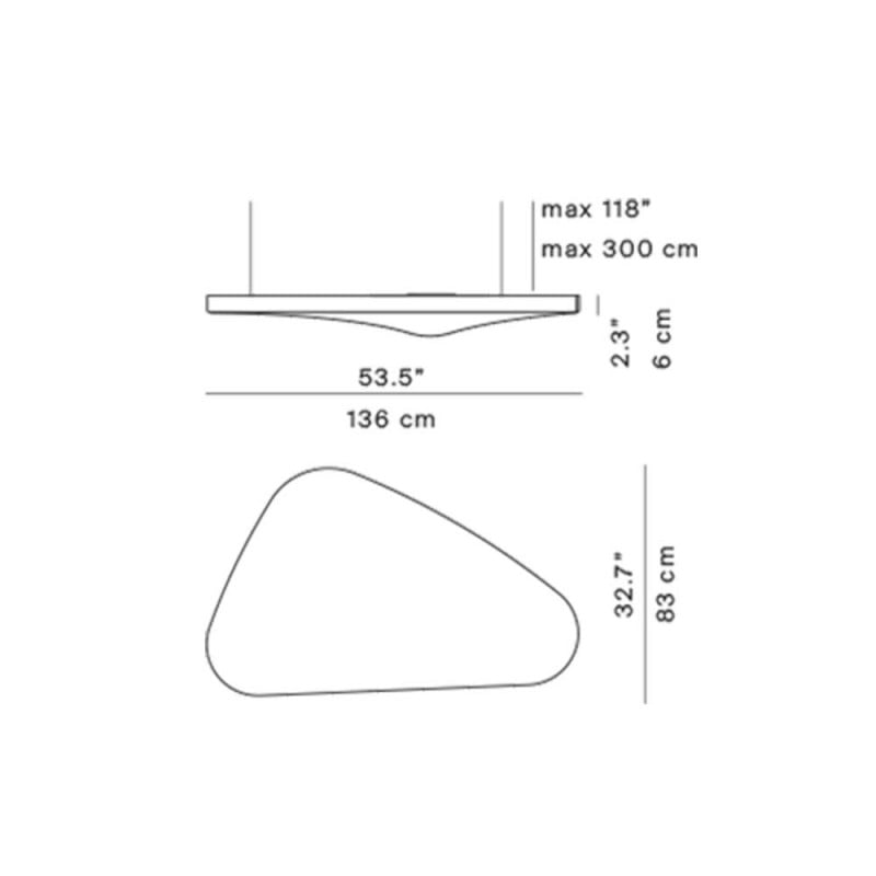 Specification Image for Luceplan Petale Triangular Pendant