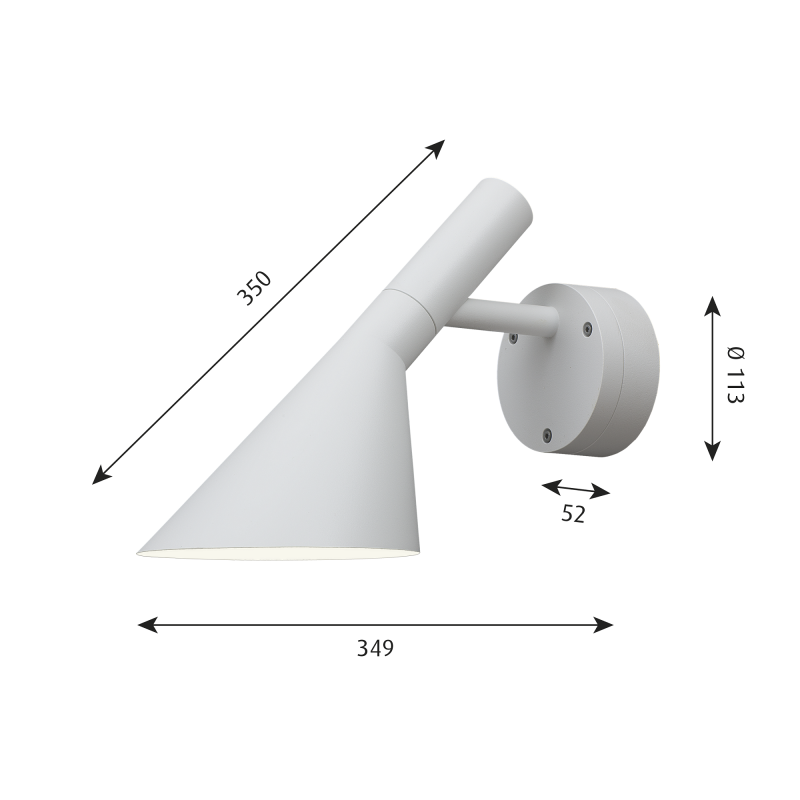 Specification image for Louis Poulsen AJ 50 Exterior LED Wall Light