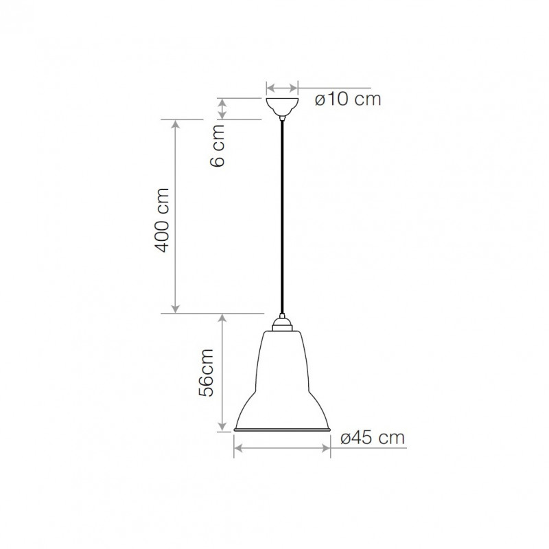 Specification image for Anglepoise Original 1227 Giant Brass Pendant Light