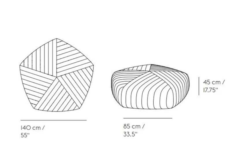 Specification image for Muuto Five Pouf XL