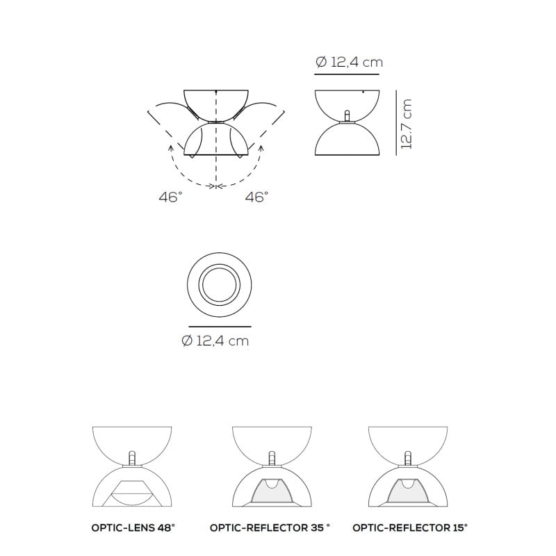 Specification image for Axolight DoDot LED Ceiling/Wall Light