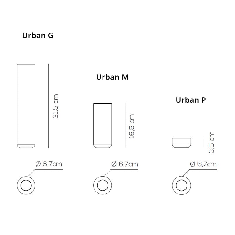 Specification image for Axolight Urban Mini LED Ceiling Light