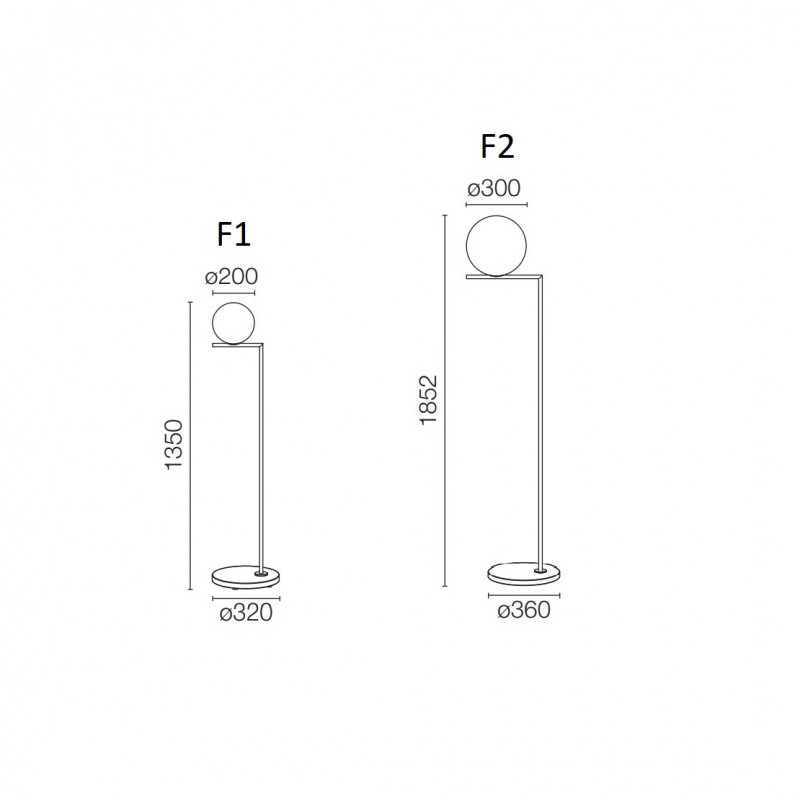 Specification image for Flos IC Outdoor Floor Lamp
