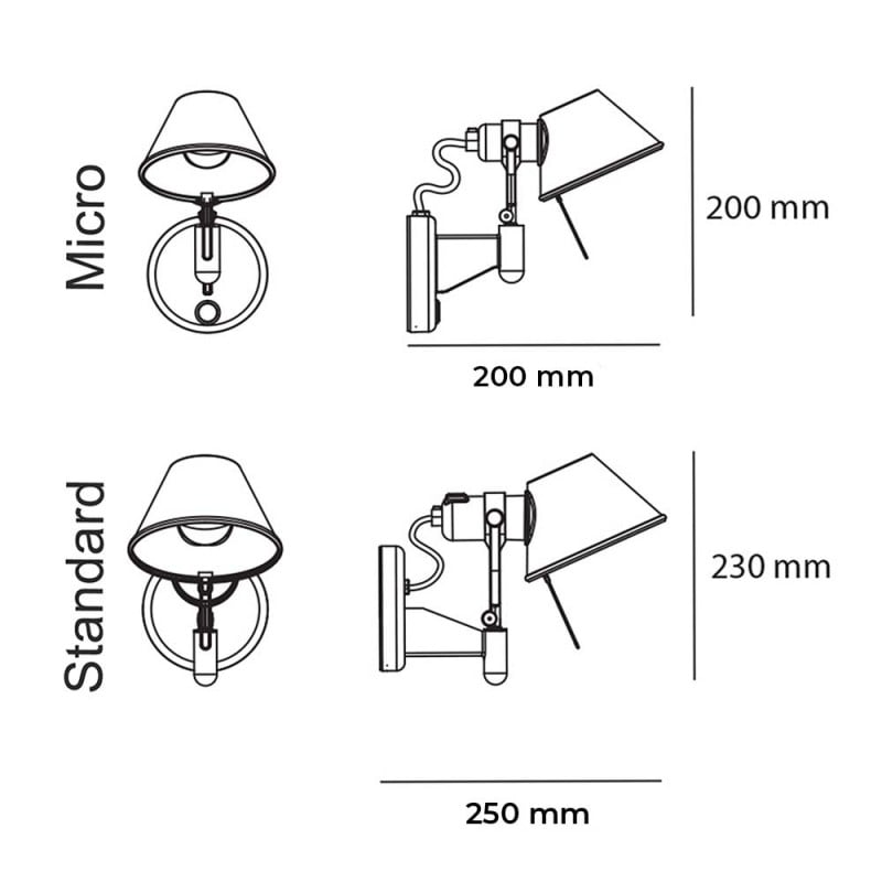 Specification image for Artemide Tolomeo Wall light 