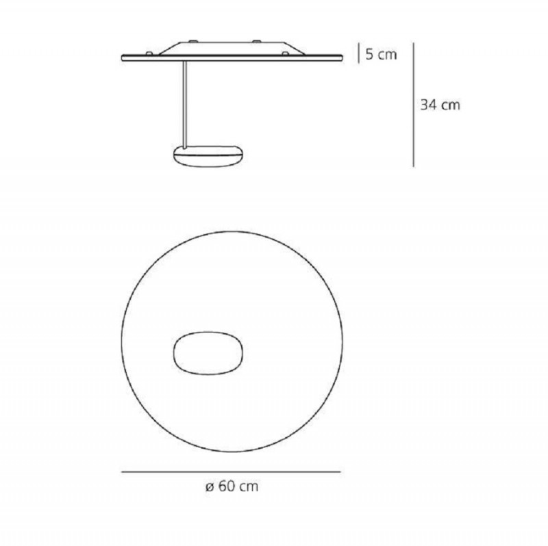 Specification image for Artemide Droplet Mini Wall/Ceiling Light