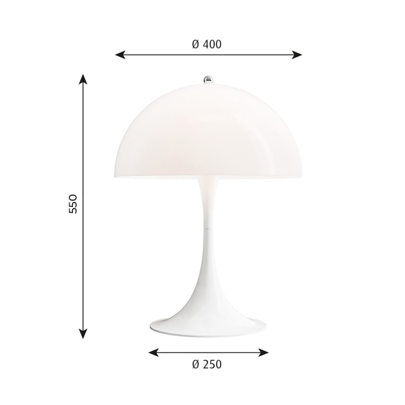 Specification image for Louis Poulsen Panthella Table Lamp