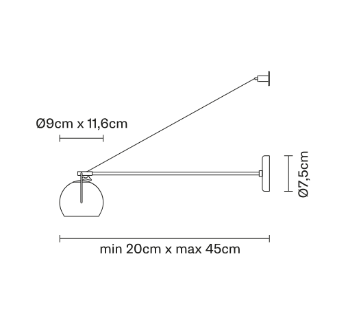 Specification Image for Fabbian Beluga Arm Wall Light