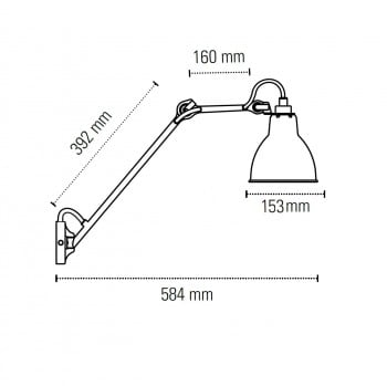 Specification image for DCW éditions Lampe Gras 122 Wall Light