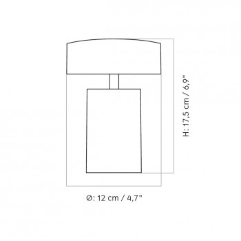 Specification image for Audo Copenhagen Column Portable Table Lamp