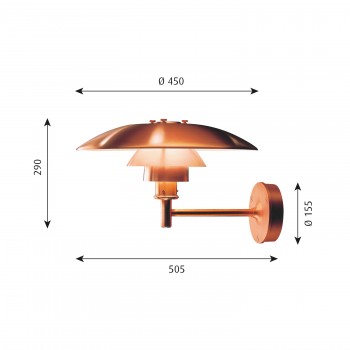 Specification image for Louis Poulsen PH Wall Outdoor Light