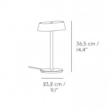 Specification image for Muuto Linear LED Table Lamp