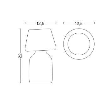 Specification image for HAY Apollo Portable Table Lamp