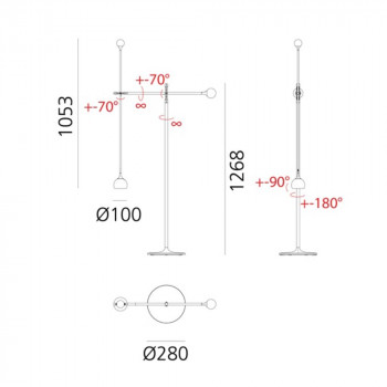 Specification Image for Artemide Ixa LED Floor Lamp