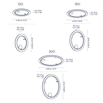 Specification Image for Bover Roda LED Ceiling/Wall Light
