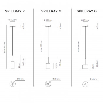 Specification image for Axolight Spillray Suspension Light