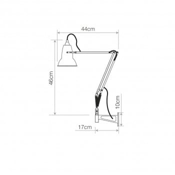Specification image for Anglepoise Original 1227 Lamp With Wall Bracket