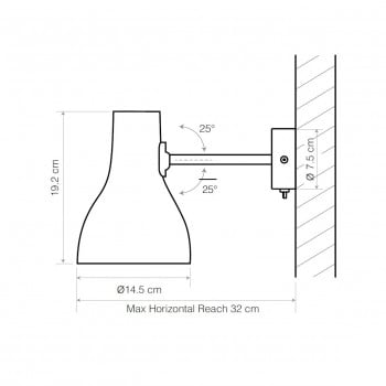 Specification image for Anglepoise Type 75 Wall Light