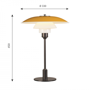 Specification image for Louis Poulsen PH 3½-2½ Table Lamp