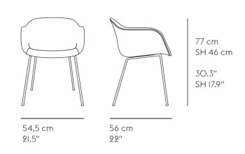 Specification image for Muuto Fiber Armchair - Fabric Shell