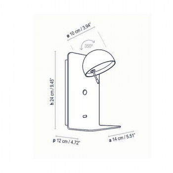 Specification Image for Bover Beddy A/02 LED Wall Light