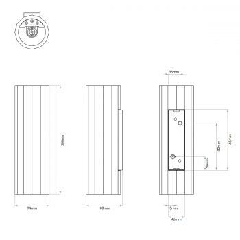 Specification image for Astro Shadow 300 Wall Light