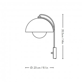 Specification image for &Tradition Flowerpot VP8 Wall Light