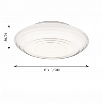 Specification image for Louis Poulsen Ripls LED Wall/Ceiling Light