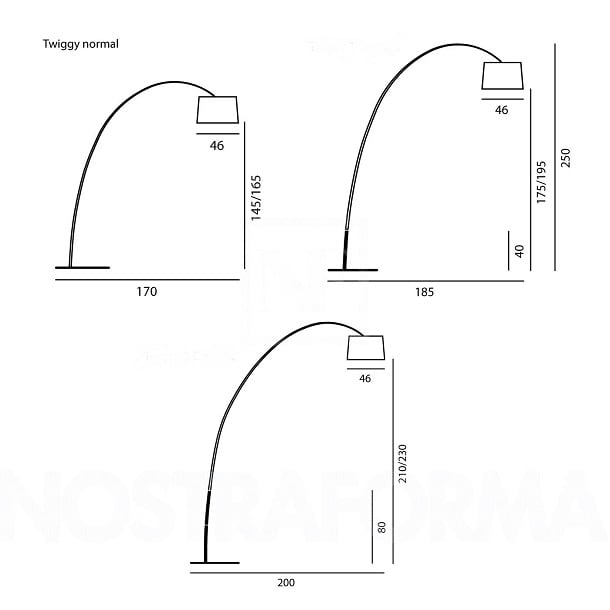 Twiggy Floor Lamp with additional stem sets