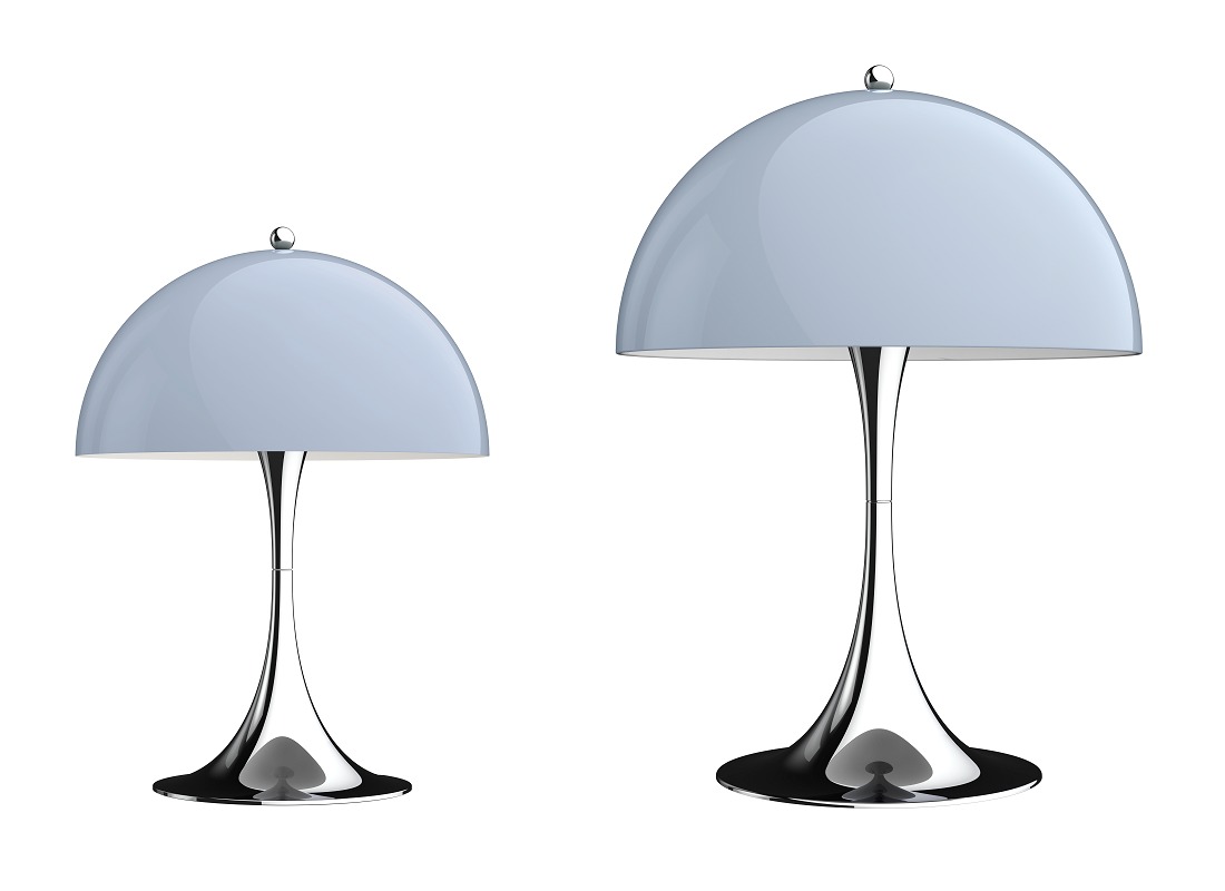 Louis Poulsen Panthella Mini and 320 Table Lamp Opal Grey Louis Poulsen Panthella Mini and 320 Table Lamp Opal Grey
