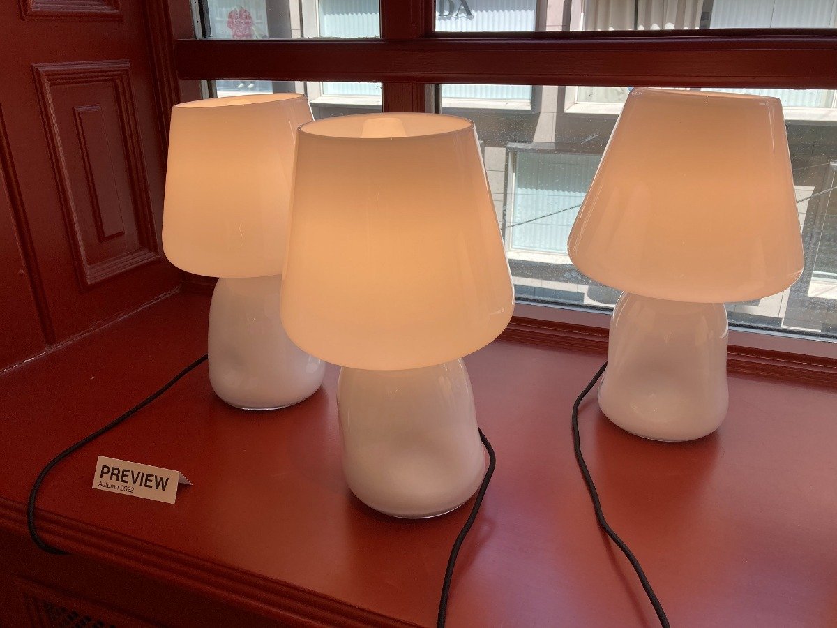 Collection of Hay Apollo glass table lamps