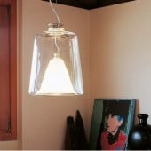 Oluce Lanterna 477 Transparent Pendant Light 